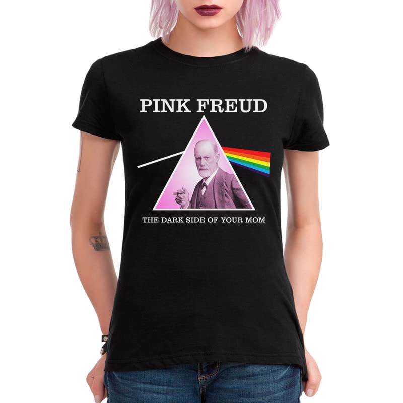 Pink Freud The Dark Side of Your Mom Women's T-Shirt, Sigmund Freud Shirt X-Large Black