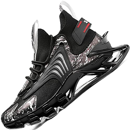 GJUYC Sneakers Shoes for Men Running Shoe Mens Trail Air Fashion Sport Man Athletic Men's Basketball Walking Casual Hiking Male Black Size 8.5 Runner Breathable Women Boys