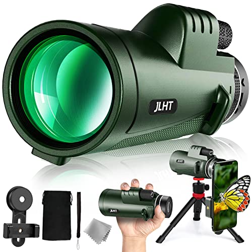 40X60 Monocular Telescope High Power Monocular for Adults with Phone Adapter& Tripod& Hand Strap Low Night Vision Monocular Equipped with BAK4 Prism for Bird Watching Hunting Traveling Concert