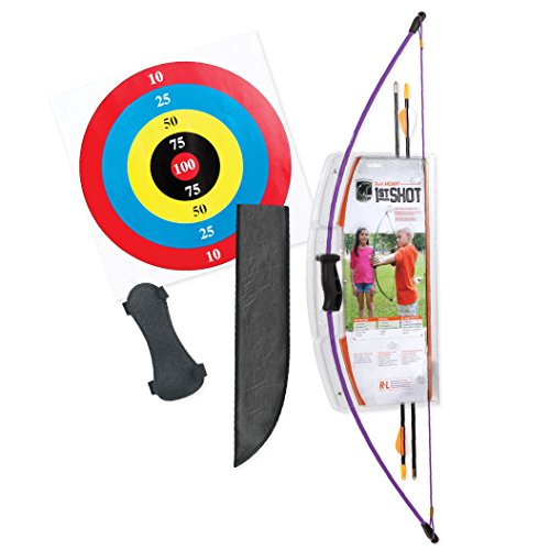 Bear Archery 1st Shot Bow Set for Youth, Ambidextrous, Flo Purple