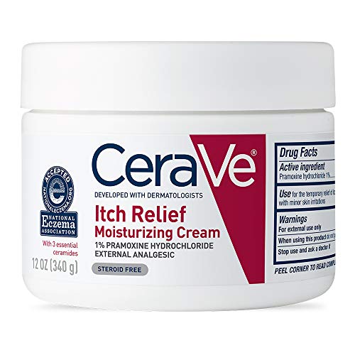 CeraVe Moisturizing Cream for Itch Relief | 12 Ounce | Dry Skin Itch Relief Cream with Pramoxine Hydrochloride | Fragrance Free