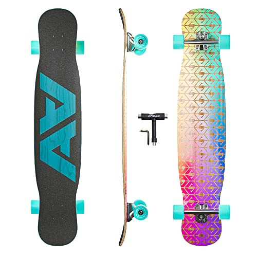 APOLLO Dance Longboard Skateboard - 46 inch Dance Board Longboards Tricks and Moves. Dancing Longboard for Adults, Teenagers, Kids, Boys and Girls. Incl. T-Tool - Takuu