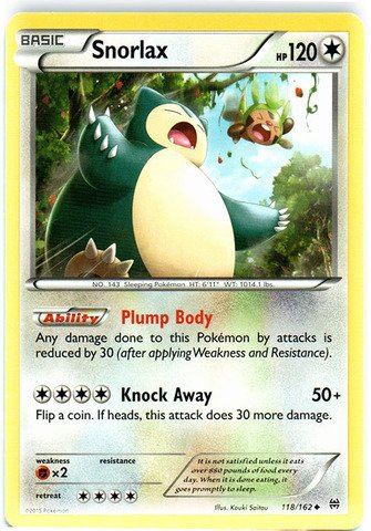 Pokemon - Snorlax (118/162) - XY Breakthrough
