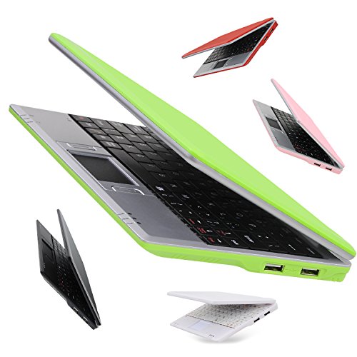 Goldengulf 7 Inch Portable Mini Computer Laptop PC Netbook for Kids Android 12 Quad Core 32GB WiFi Built in Camera Netflix YouTube Flash Player (Green)