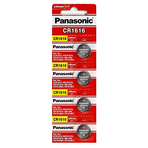 Panasonic CR1616 3V Coin Cell Lithium Battery, Retail Pack of 4