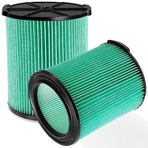 2 Pack VF6000 Replacement Filter for Ridgid 5-20 Gallon Wet Dry Vacuums WD5500 WD0671 WD6425 WD7000 WD1280 WD1851 WD1680 WD1956 RV2400A 1400RV RV2600B, Fit for Husky 6-9 Gallon Vacs