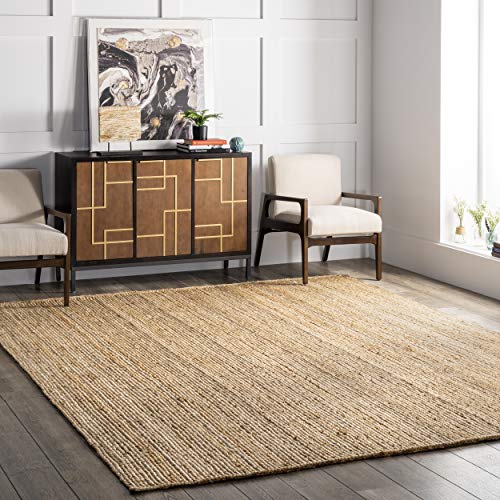 nuLOOM Rigo Hand Woven Farmhouse Jute Accent Rug, 2x4, Natural