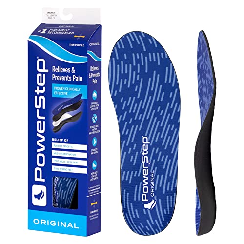 Powerstep ProTech Full Length Orthotic Insoles - Medical Grade Arch Support Inserts for Relieving & Preventing Plantar Fasciitis + Heel Pain - Maximum Cushioning + Foam Orthotics (M 7-7.5, F 9-9.5)