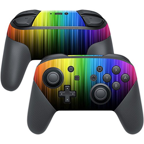MightySkins Skin Compatible with Nintendo Switch Pro Controller - Rainbow Streaks | Protective, Durable, and Unique Vinyl Decal wrap Cover | Easy to Apply, Remove, and Change Styles | Made in The USA