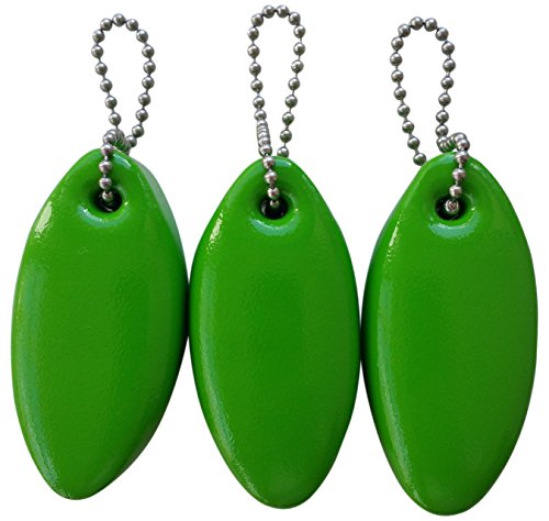 JQuad 3 Pack LIME GREEN Floating Keychain key floats Vinyl Covered Foam -Made in the USA- (Lime Green)