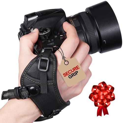 Camera Hand Strap, Rapid Fire Secure Camera Grip ,Padded Camera Strap Compatible with Sony Mirrorless and DSLR Cameras, Christmas Gift & Stocking Stuffer , Comfortable Premium Wrist Camera Strap