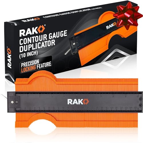RAK Contour Gauge - Christmas Gifts for Dad - 10 Inch Edge Profile Measuring Tool with Lock - Adjustable Irregular Shape Outline of Flooring, Laying Tile, Woodwork, Construction - Stocking Stuffers