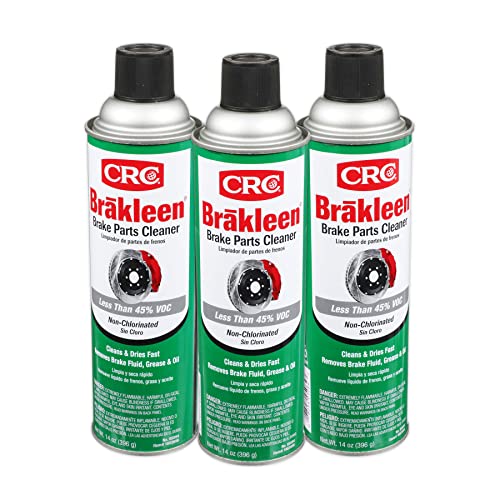 CRC Brakleen 1003695 Brake Cleaner Spray Non-Chlorinated Low VOC, 14 oz, [3 Pack]