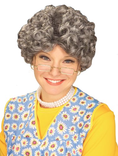 Party Hair Granny Gray Old Lady Wig, Yo Mamma Nanna Madea Granny Grandmother