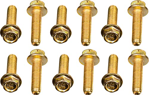 APDTY 103944 Exhaust Manifold Anti-Corrosion Flanged Bolt (Set of 12; M8-1.25; Grade 10.9) (Direct Fit for The Models Listed in Compatibility Chart)