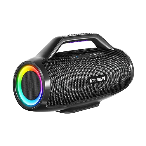 Tronsmart Bang Max Portable Bluetooth Speaker, 130W Powerful Loud Speaker with Deep Bass, Party Sync, IPX6 Waterproof, 24H Playtime, Customized EQ & Light Show,Portable Speaker with Handle for Outdoor