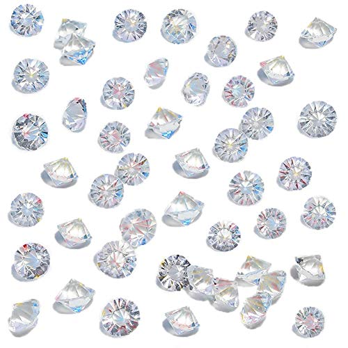 HANSGO Fake Crystals, 500PCS Mini Clear Glass Diamonds Rhinestones Fake Diamond Fake Ice Plastic Diamonds Vase Rocks Centerpiece for Vase Fillers Party Table Centerpiece Decor