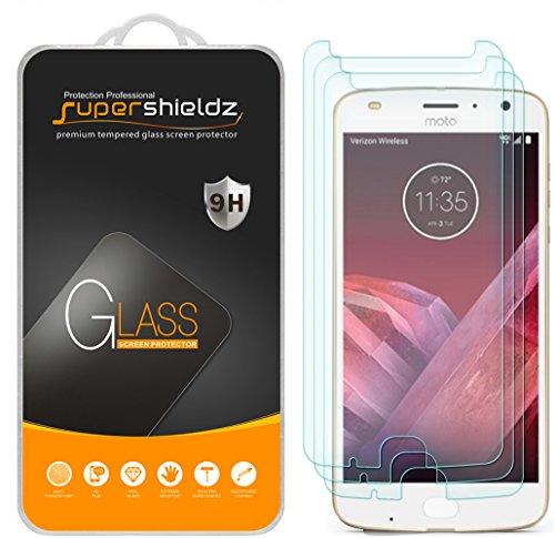 Supershieldz (3 Pack) Designed for Motorola (Moto Z2 Play) Tempered Glass Screen Protector, 0.33mm, Anti Scratch
