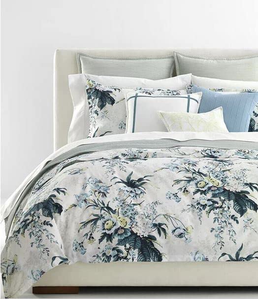 Lauren Ralph Lauren Eden Botanical Teal Blue 3 Pc Full Queen Duvet Cover Set