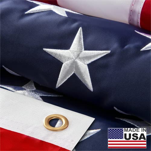 American flag 3x5 Ft 100% in USA, Thicken American Flags for Outside 3x5, Heavy Duty Durable US Flag, Fade Resistant American Flags for Outside, USA Flag with Embroidered Stars