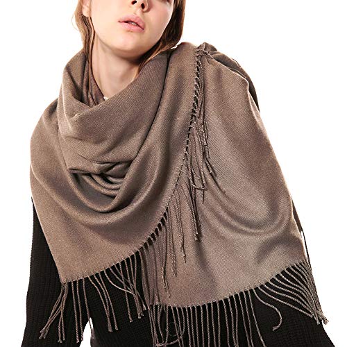 OHAYOMI Womens Thick Soft Pashmina Shawl Wrap Scarf Warm Solid Color Stole