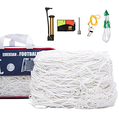EMEKIAN 2 Pcs Soccer Replacement Goal Nets, Durable Polyester Football Net, Full Size Heavey Duty Soccer Containment Net Set for Match Training, 18 Ft x 6.8 Ft, NOT Include Posts