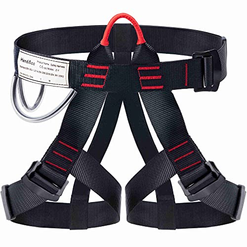 HandAcc Climbing belts, Rock Climbing belt, Safety Belts for Rappelling Fire Rescuing Tree Climbing, Half Body belt for Women Man and Novice