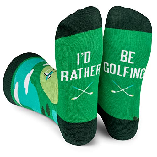 I'd Rather Be Golfing Socks for Golfers - Funny Golf Gifts for Men Christmas Present Stocking Stuffer Idea