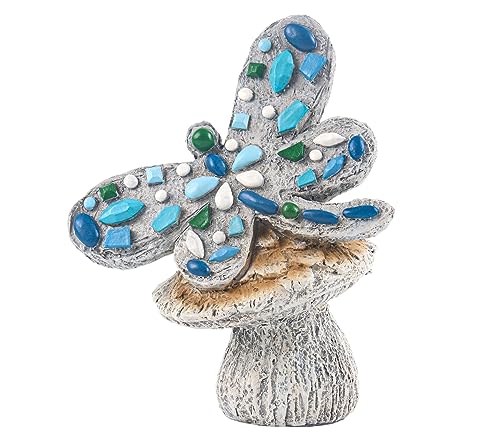 bocola Garden Statue Dragonfly- Dragonfly Decor for Outdoor-Resin Dragonfly Figurine with Metal Stake for Yard Patio Balcony Lawn Ornament-Perfect Garden Gift