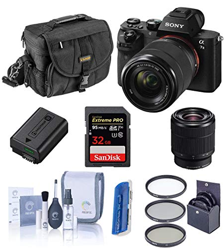 Sony Alpha a7II Full Frame Mirrorless Digital Camera with 28-70mm OSS Lens - Bundle with Shoulder Bag, 32GB SD Card, Cleaning Kit, Card Reader, SD Card Case, 55mm Filter Kit