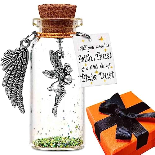 CATABUBU All You Need is Faith Trust and A Little Bit of Pixie Dust, Fairy Decorative Bottle Gift for Her Granddaughter Daughter Sister Niece Bff, Funny Fairy Gift for Teen Girls-15