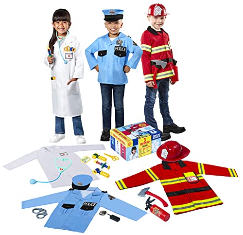 Forum Novelties Child's Frontline: Everyday Heroes Trunk Set (Police, Firefighter, Doctor), Small