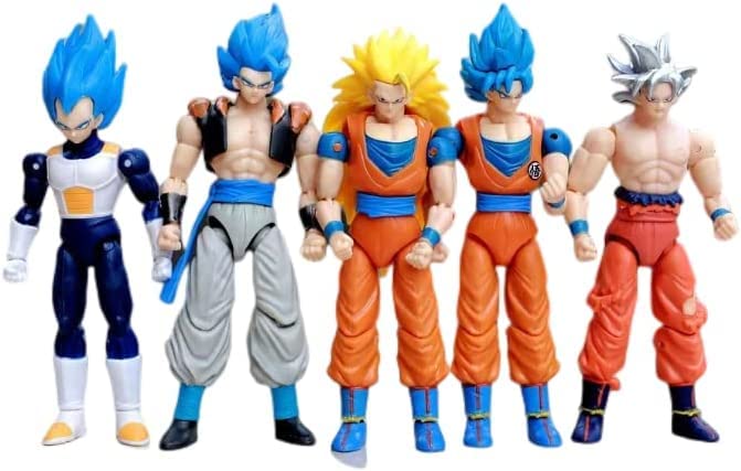 5 pcs Goku Action Figure Series Anime Characters Goku Toys are Suitable for Collection and Gifting.