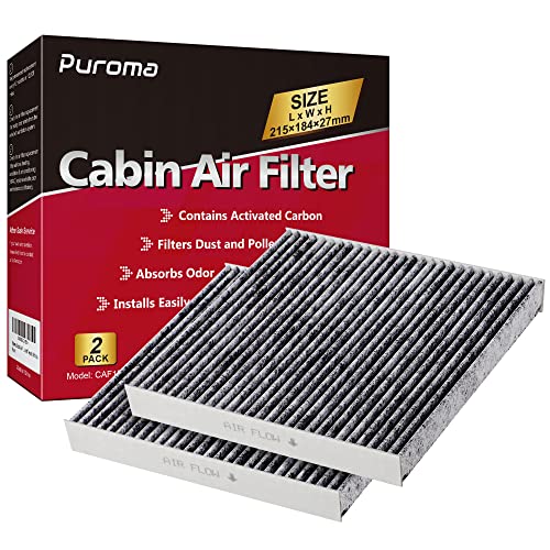 Puroma 2 Pack Cabin Air Filter with Activated Carbon, Replacement for CP157, CF12157, Select Lexus, Mazda, Subaru and Toyota Avalon, Camry, Corolla, Highlander, Prius, RAV4, Sienna, Venza