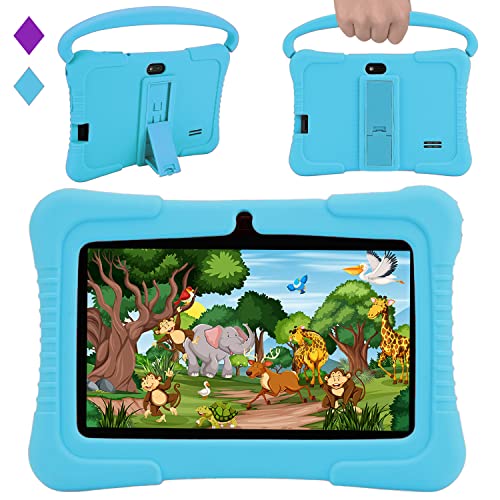 Veidoo Kids Tablet, 7 inch Android Tablet PC, 2GB RAM 32GB ROM, Safety Eye Protection Screen, WiFi, Dual Camera, Games, Parental Control APP, Tablet with Silicone Case(Blue)