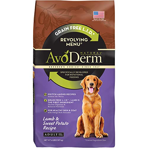 AvoDerm Advanced Sensitive Support Grain-Free Lamb & Sweet Potato Formula Dry Dog Food, Sensitive Stomach, 4lb