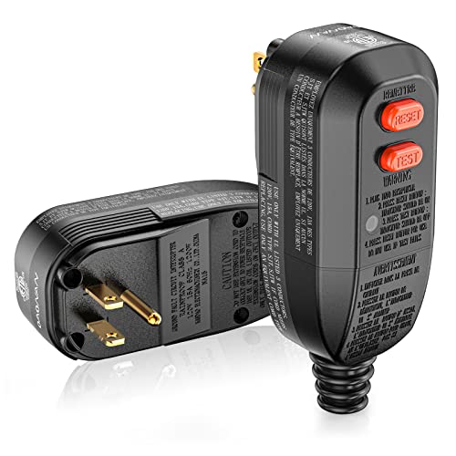 OAONAN GFCI Replacement Plug Assembly Auto Reset 15 Amp 3 Prongs, 5 Years Warranty, Waterproof, Ground Fault Circuit Interrupter Safety Plug for Pressure Washer, Hot Tub, Air Conditioner, Hair Dryer