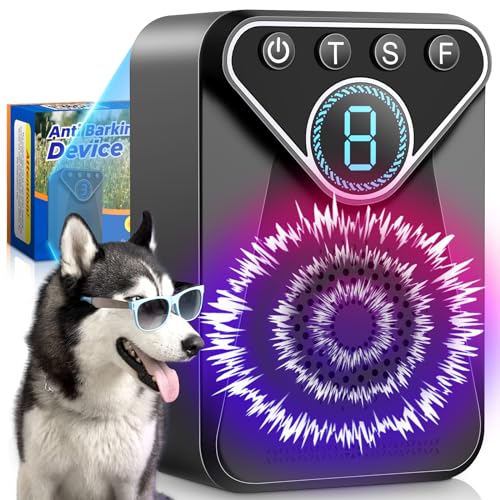 Anti Barking Device, 50FT Ultrasonic Dog Barking Control Devices, 3 Levels Dog Bark Deterrent Device for Outdoor/Indoor, Rechargeable Bark Dog Deterrent Box Dog Barking Silencer Safe for Dogs & People