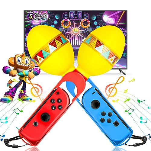 Sand Hammer Hand Grip for Switch Samba de Amigo:Party Central,Sports Accessories for Switch/Switch OLED Joycon Games,Left & Right Controller for Nintendo Switch, 2Pcs Game Body Sand Hammer Hand Grip