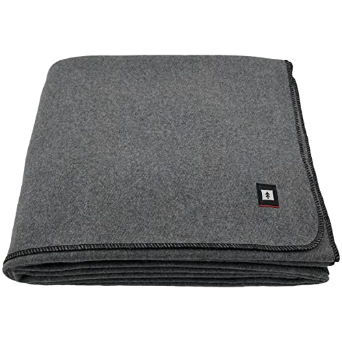 EKTOS 90% Wool Blanket, 90' x 66', Camping Blanket, Wool Blanket Military Surplus (Grey)