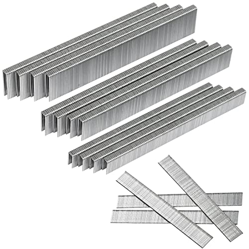 SITLDY 18 Gauge 1600-Count, 1/4 Inch Narrow Crown Staples (1/2'+3/4'+1') and Brad Nails (5/8'), 400 per Size, Galvanized