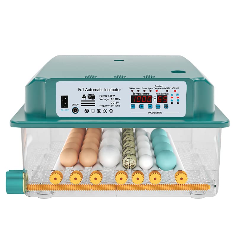 Hethya Fahrenheit 36 Eggs Incubators, Humidity Monitoring, Automatic Turn Eggs, Home Incubator for Hatching Eggs, Quail Eggs Incubators with Egg Candler