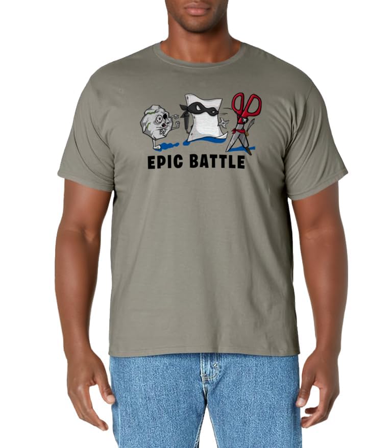Trendy Graphic Rock Paper Scissors Epic Battle T-Shirt