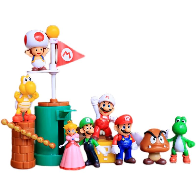 Mario Toys,Super Mary Action Figures Toys,Mario Characters，Mario Bros Princess, Turtle （12 Pack）