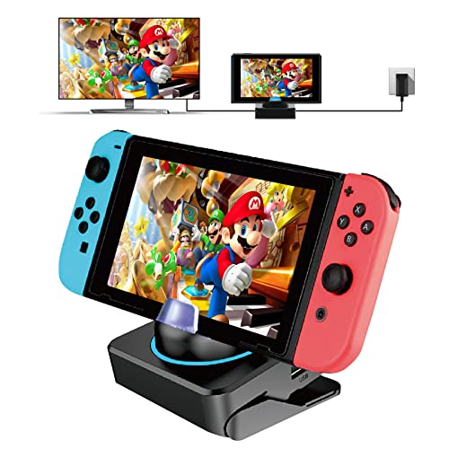 Kkf Nintendo Switch Dock, 4K HDMI Nintendo Switch Docking Station for TV/Switch OLED，Portable Nintendo Switch TV Adapter Charging Dock with USB 3.0 2.0- Requires More Than 35W Charging (Black)