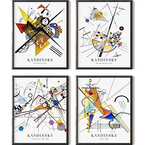 Wassily Kandinsky Wall Art Prints, Abstract Artist Paintings, Modern Bauhaus Decor, Unframed, 8x10 Inch