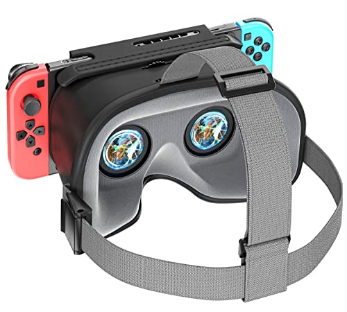 Adjustable VR Headset for Nintendo Switch & OLED - Upgraded HD Lenses, 3D Glasses Compatible with Original & OLED Switch Models, Switch VR Kit