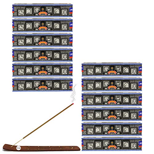 Satya Super Hit Incense Sticks Pack of 12 Incense Sticks Boxes 15 gms Each - With Trumiri Incense Holder