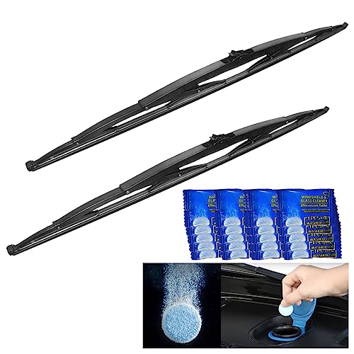 32 Inch Wiper Blade RV Pair or Motorhome rv windshield wipers 12mm J Hook with 20 Pieces Car Concentrated Washer Tablets 32'/32' 2 PCS
