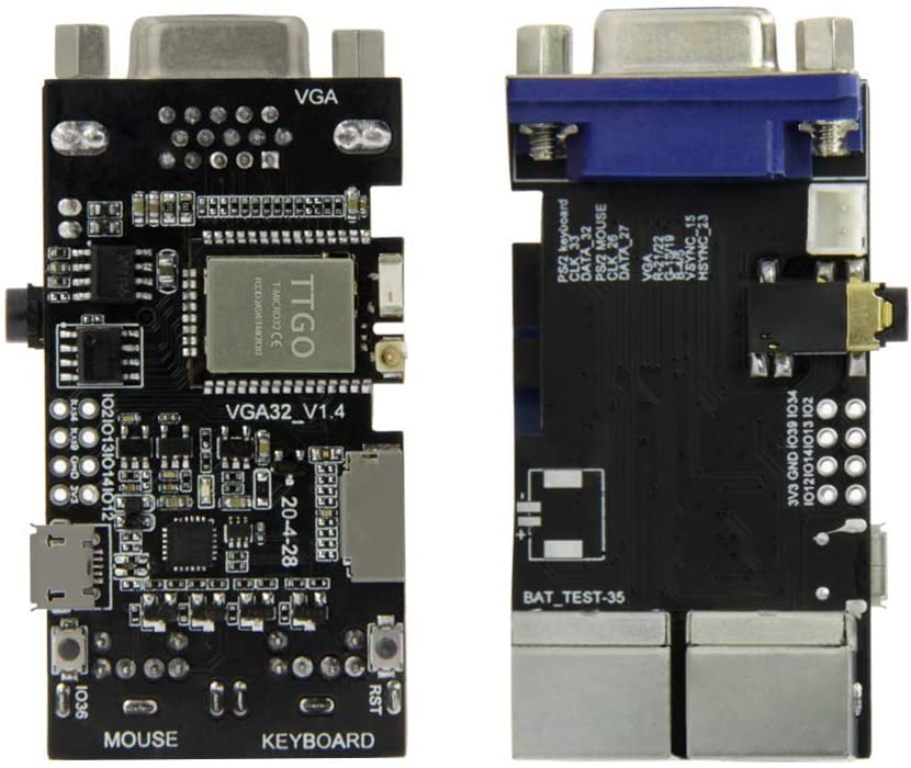 XFCZMG VGA32 Controller PS/2 Mouse & Keyboard Controller Graphics Library Game Engine ANSI/VT Terminal for ESP32